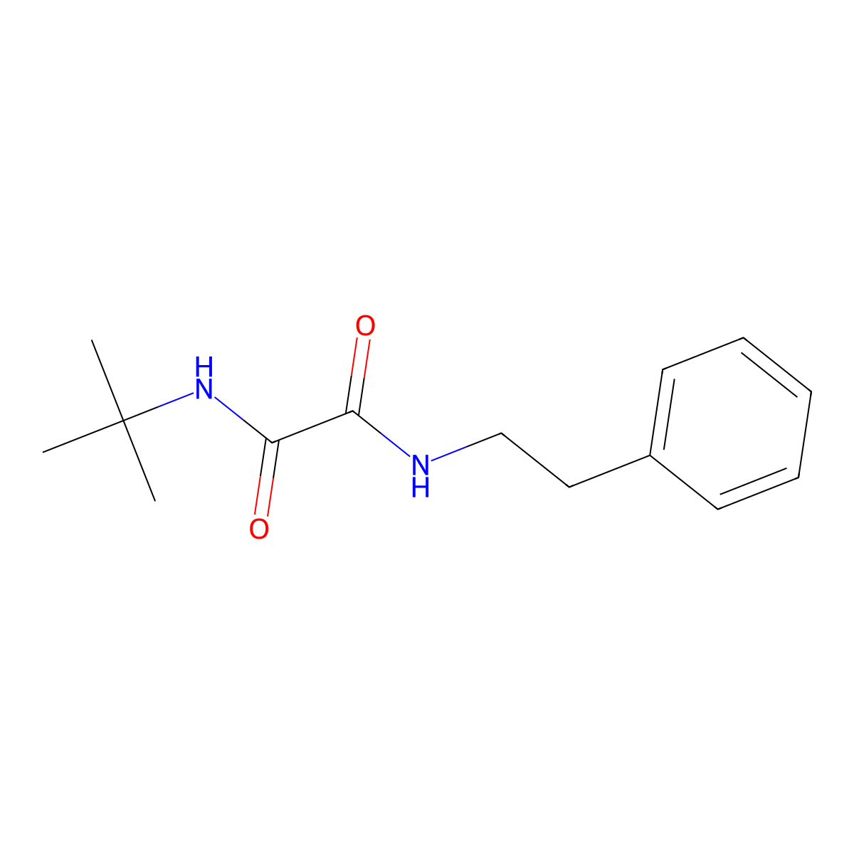 N-tert-butyl-N'-(2-phenylethyl)ethanediamide molecular structure, CAS 676605-00-8