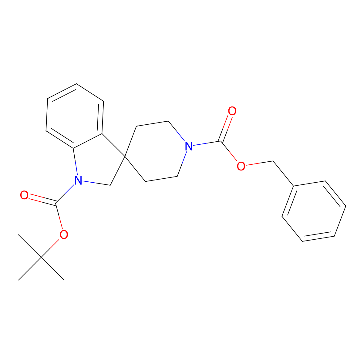 1'-Benzyl 1-tert-butyl spiro[indoline-3,4'-piperidine]-1,1'-dicarboxylate molecular structure, CAS 676607-30-0