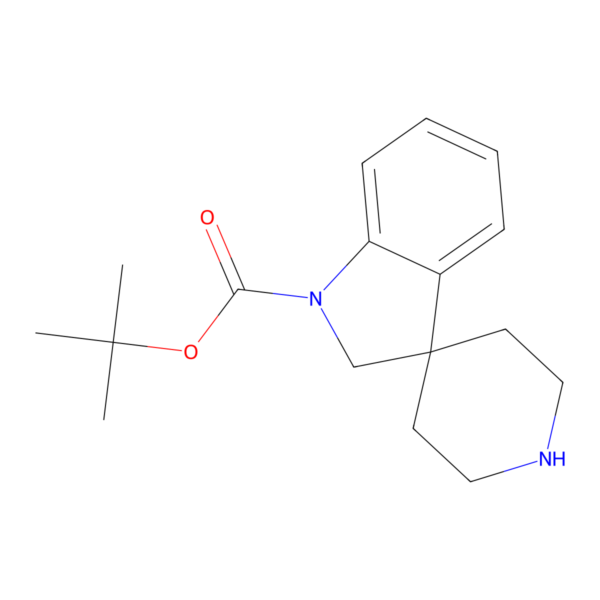 tert-Butyl spiro(indole-3,4'-piperidine)-1(2H)-carboxylate molecular structure, CAS 676607-31-1