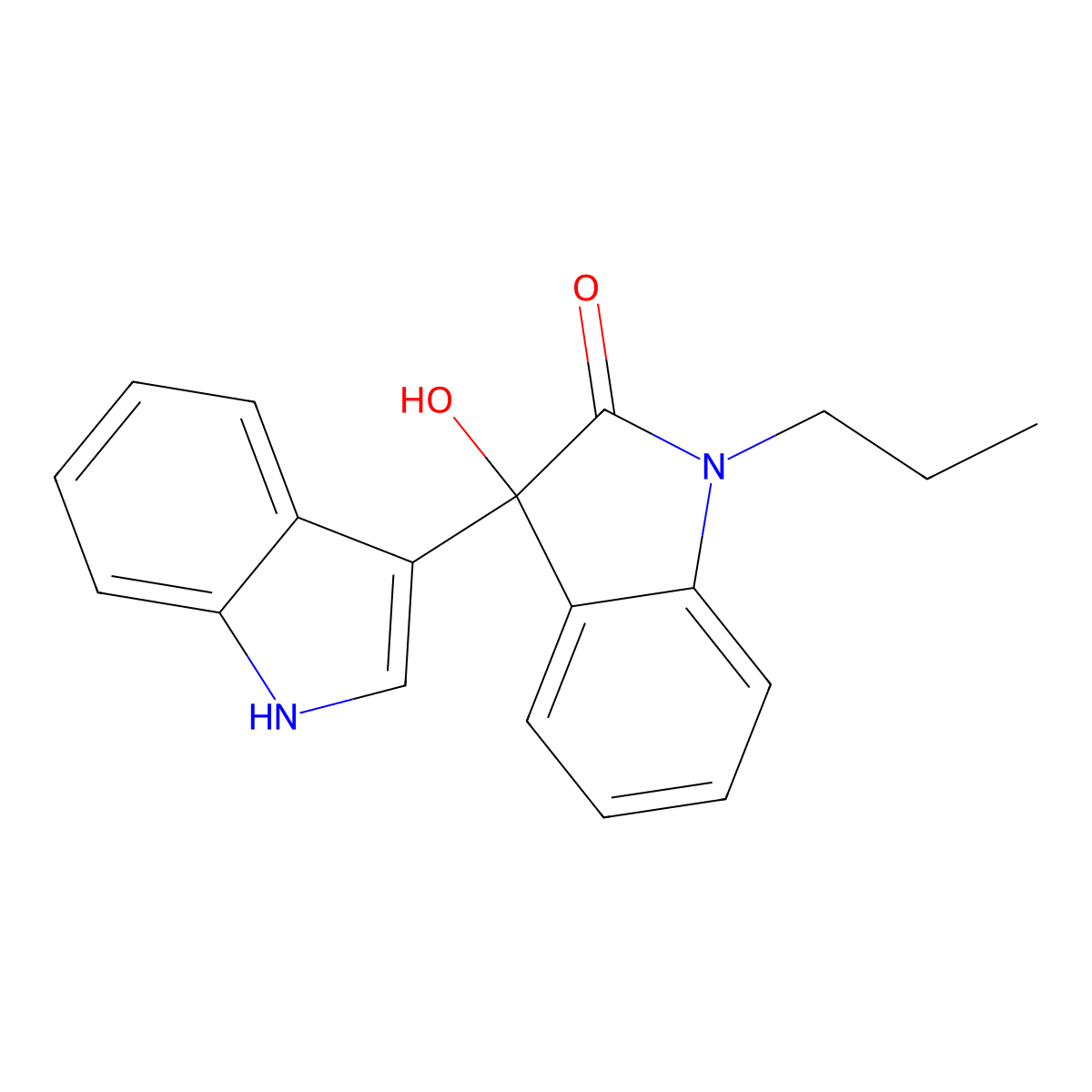 3-hydroxy-3-(1H-indol-3-yl)-1-propylindol-2-one molecular structure, CAS 676612-31-0