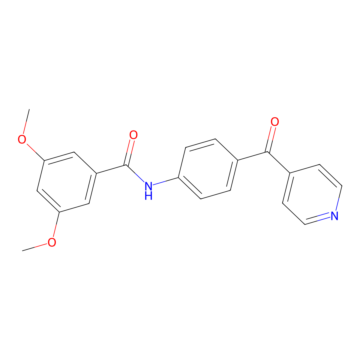 3,5-dimethoxy-N-[4-(pyridine-4-carbonyl)phenyl]benzamide molecular structure, CAS 676613-25-5