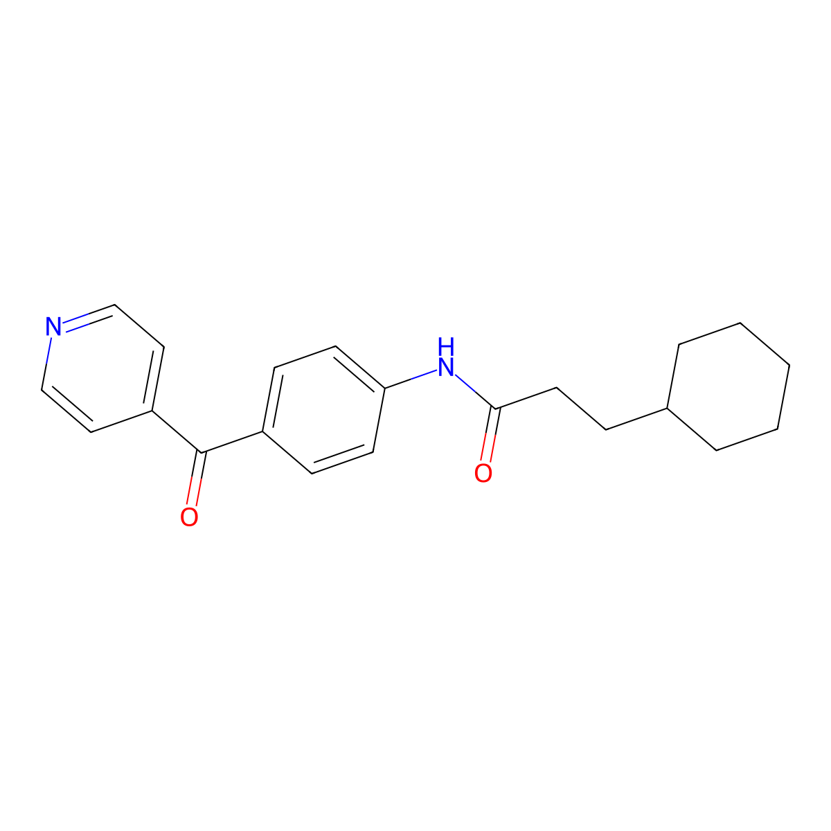 3-cyclohexyl-N-[4-(pyridine-4-carbonyl)phenyl]propanamide molecular structure, CAS 676613-26-6