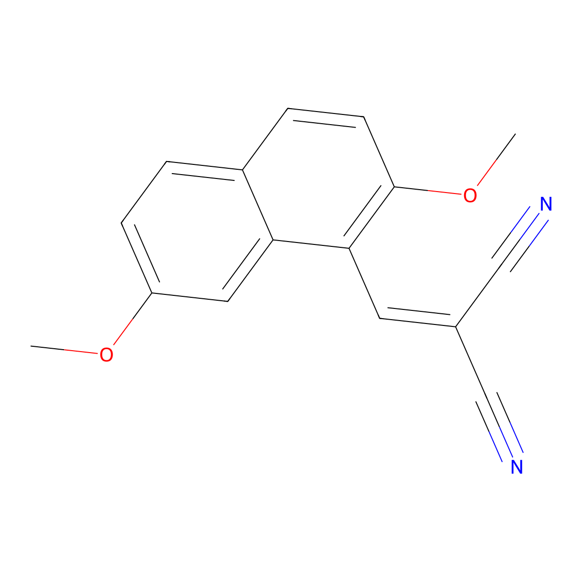 [(2,7-Dimethoxynaphthalen-1-yl)methylidene]propanedinitrile molecular structure, CAS 676613-36-8