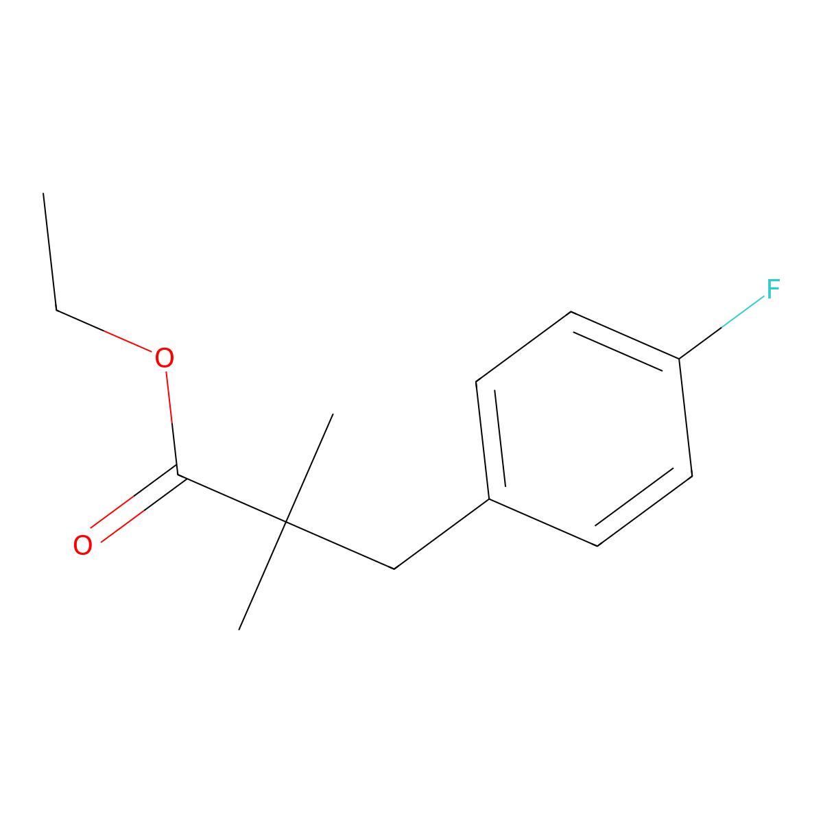 Ethyl 3-(4-fluorophenyl)-2,2-dimethylpropanoate molecular structure, CAS 676621-95-7