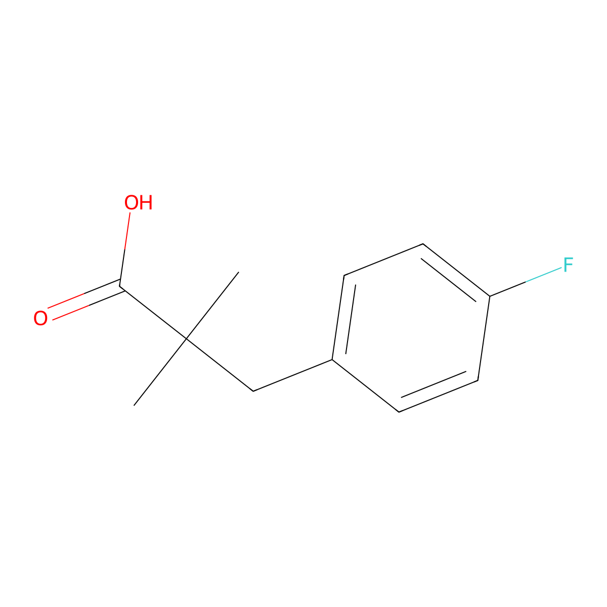 3-(4-Fluorophenyl)-2,2-dimethylpropanoic acid molecular structure, CAS 676621-96-8
