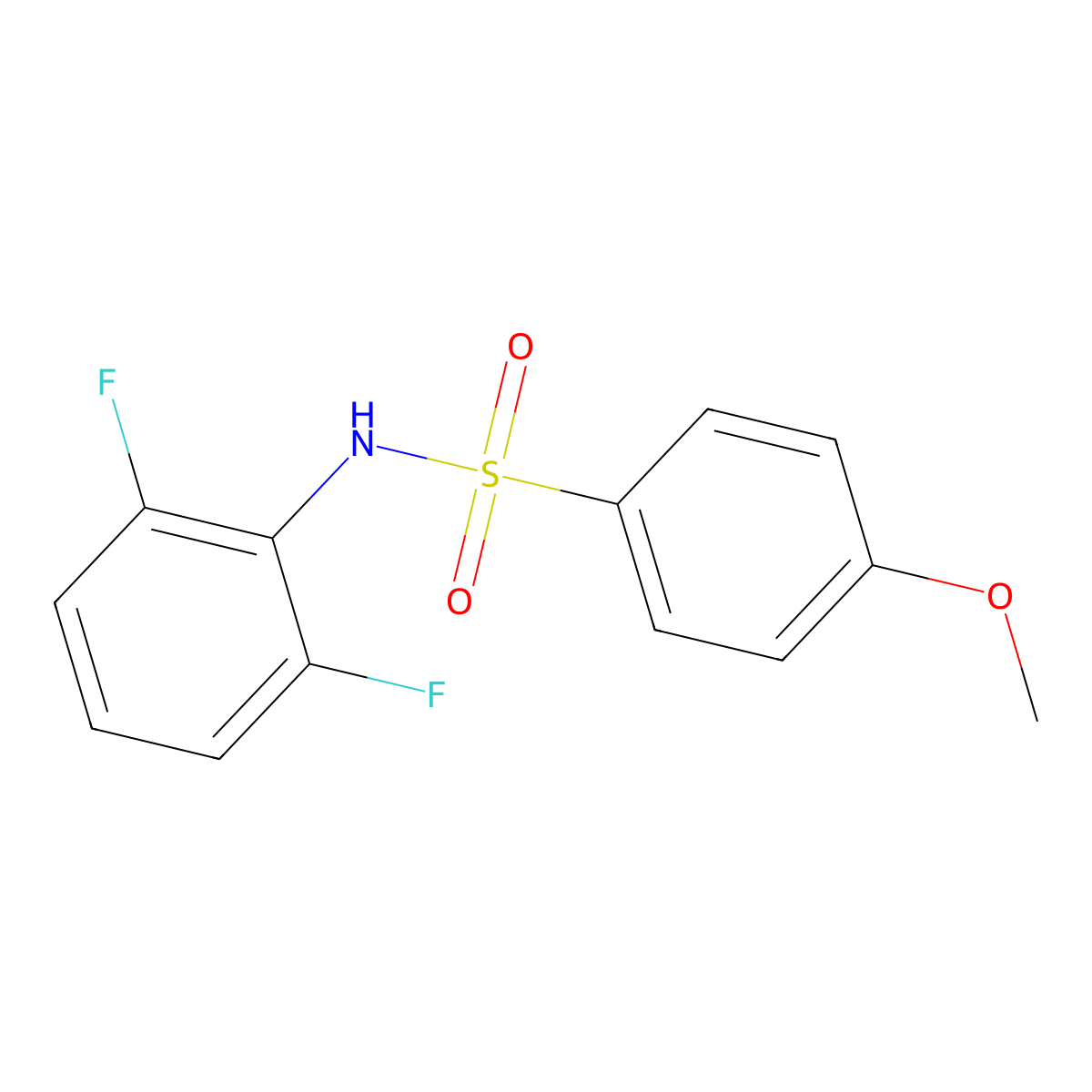 N-(2,6-difluorophenyl)-4-methoxybenzenesulfonamide molecular structure, CAS 676623-20-4