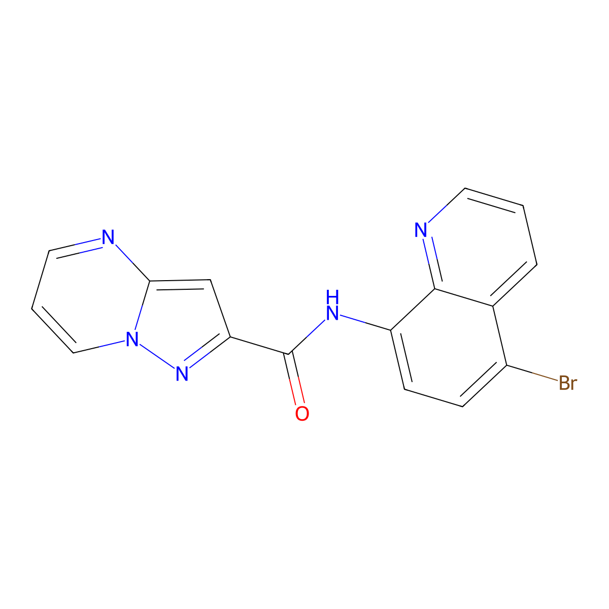 N-(5-bromoquinolin-8-yl)pyrazolo[1,5-a]pyrimidine-2-carboxamide molecular structure, CAS 676624-00-3