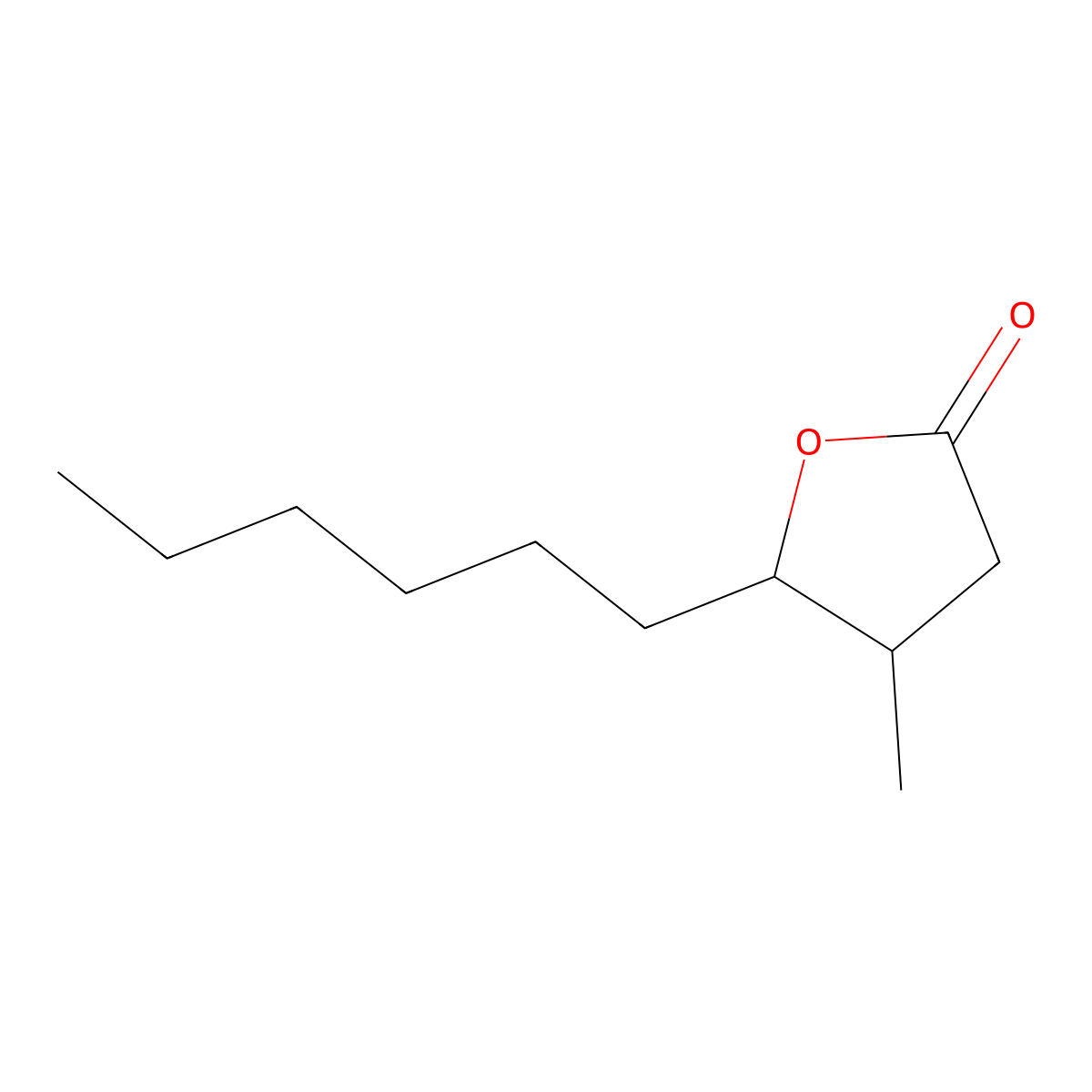 3-Methyl-gamma-decalactone molecular structure, CAS 67663-01-8