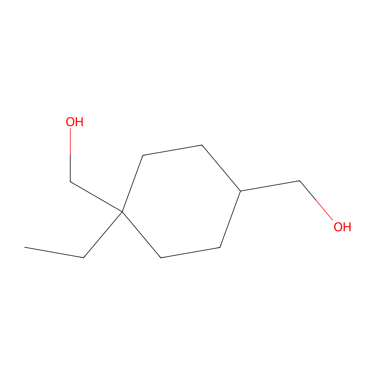 1,4-Cyclohexanedimethanol, 1-ethyl- molecular structure, CAS 67663-05-2