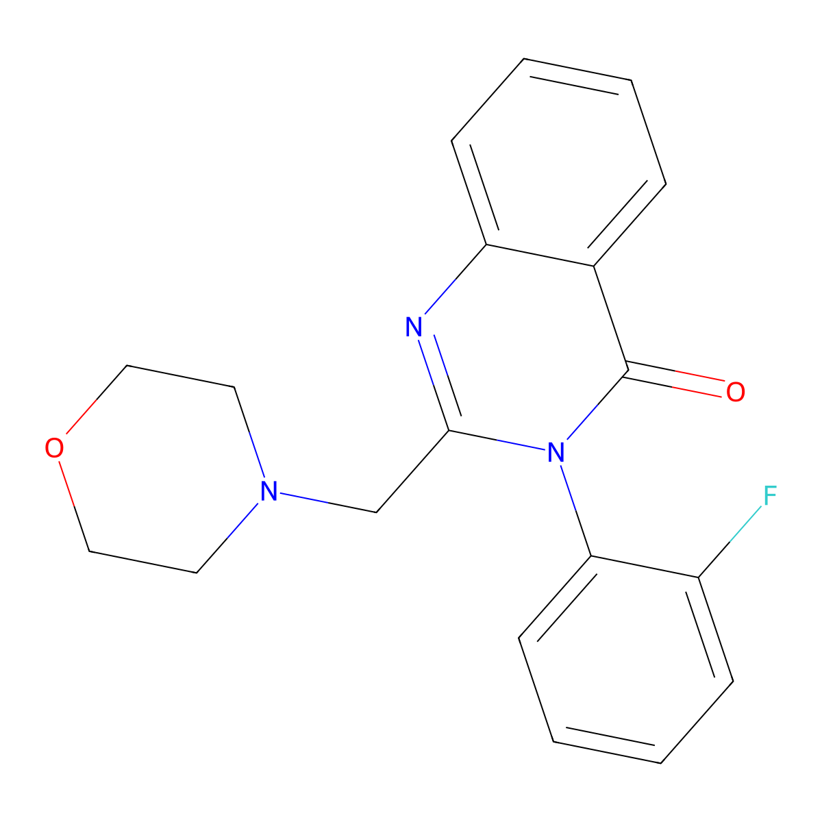 3-(2-Fluoro-phenyl)-2-morpholin-4-ylmethyl-3H-quinazolin-4-one molecular structure, CAS 676630-60-7
