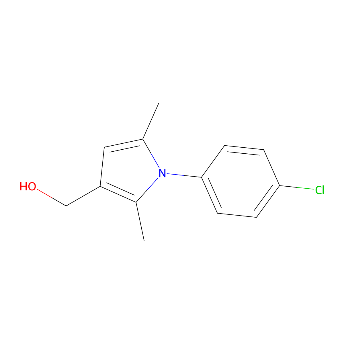 [1-(4-chlorophenyl)-2,5-dimethyl-1H-pyrrol-3-yl]methanol molecular structure, CAS 676630-89-0