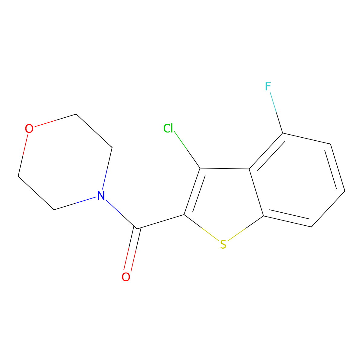 (3-Chloro-4-fluoro-1-benzothiophen-2-yl)(morpholin-4-yl)methanone molecular structure, CAS 676631-72-4