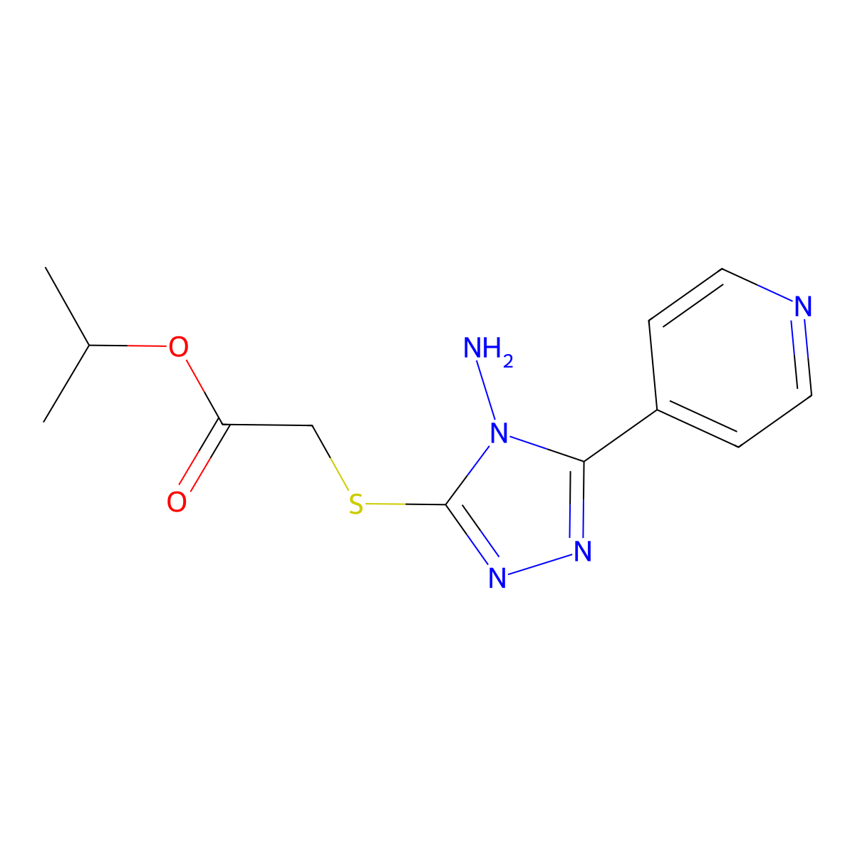 Isopropyl ((4-amino-5-(4-pyridinyl)-4H-1,2,4-triazol-3-YL)thio)acetate molecular structure, CAS 676632-36-3