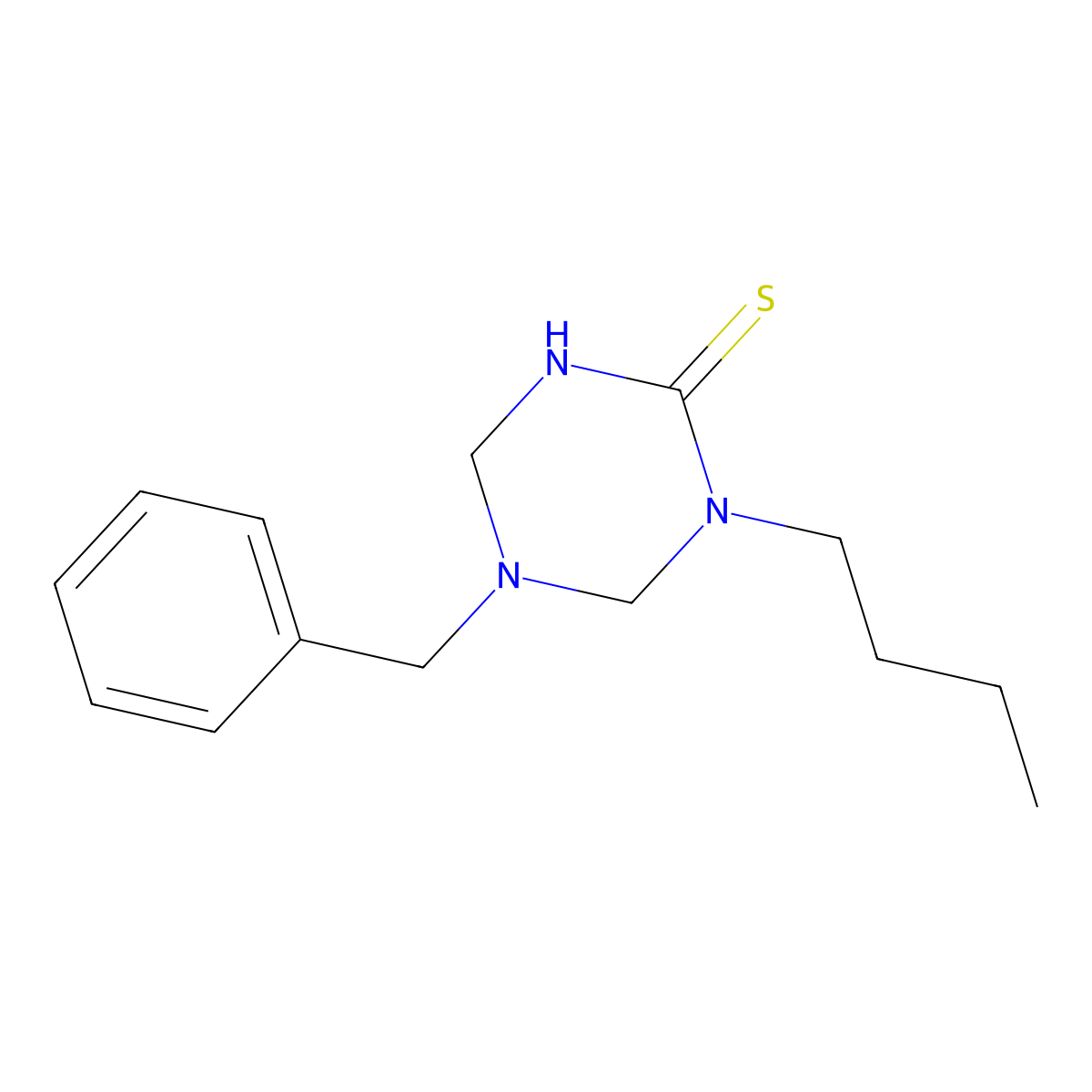 5-Benzyl-1-butyl-1,3,5-triazinane-2-thione molecular structure, CAS 676640-61-2