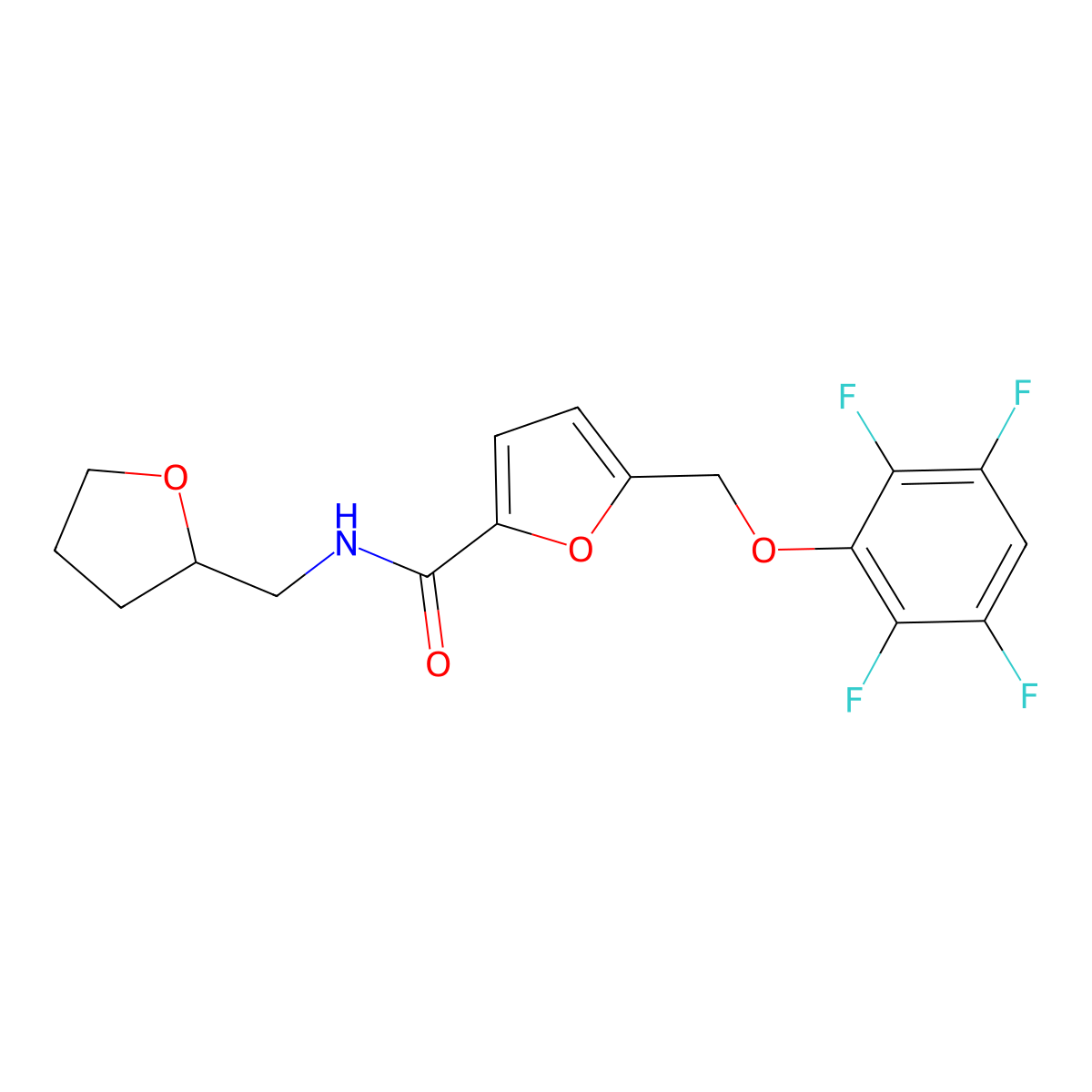 N-(oxolan-2-ylmethyl)-5-[(2,3,5,6-tetrafluorophenoxy)methyl]furan-2-carboxamide molecular structure, CAS 676640-74-7