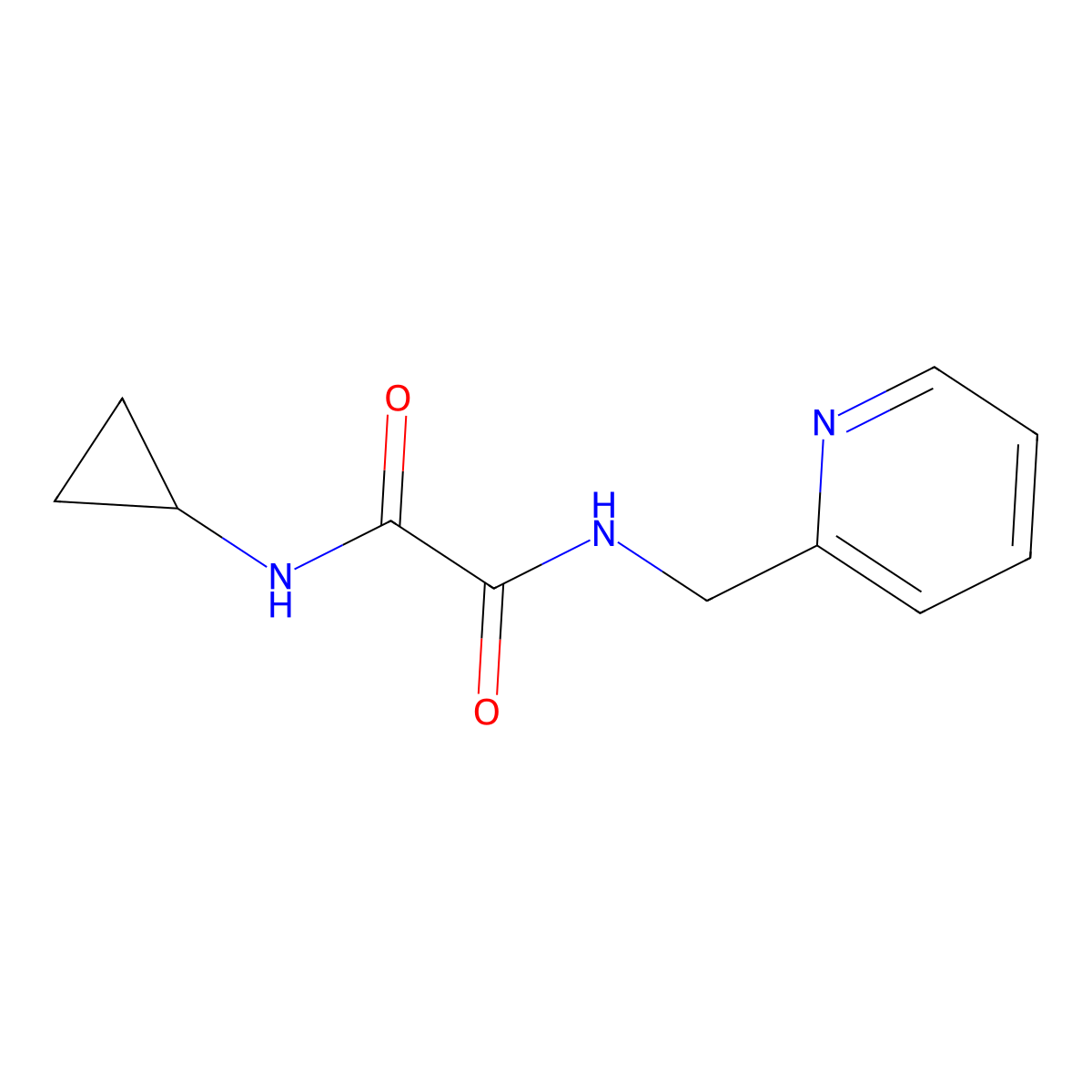 N1-cyclopropyl-N2-(pyridin-2-ylmethyl)oxalamide molecular structure, CAS 676641-21-7