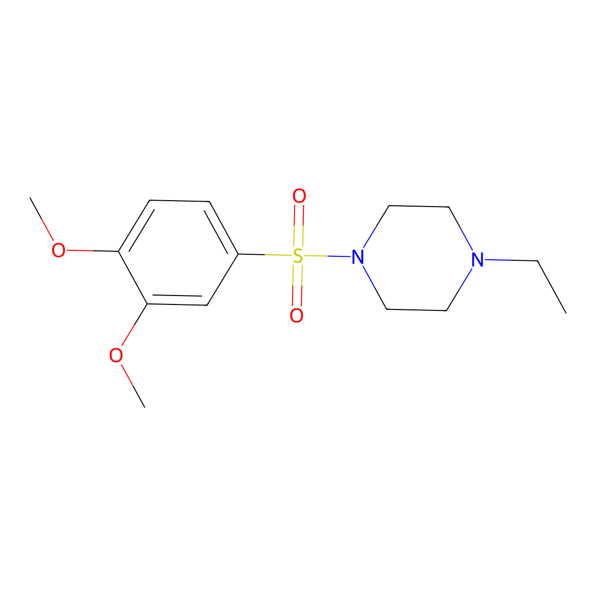 1-((3,4-Dimethoxyphenyl)sulfonyl)-4-ethylpiperazine molecular structure, CAS 676642-62-9