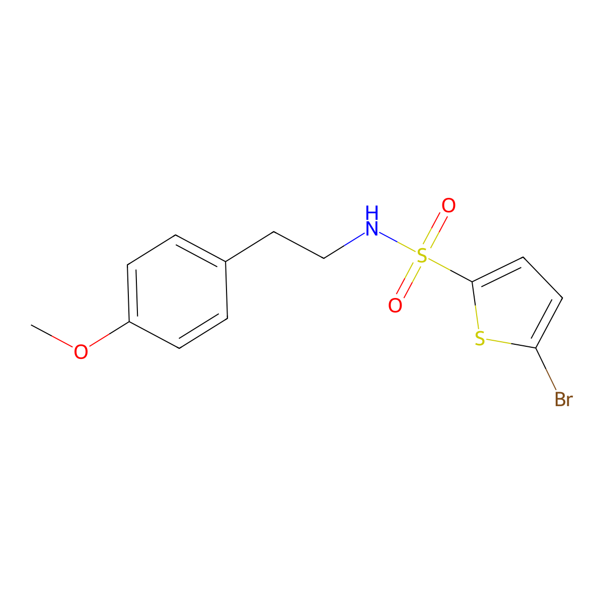 5-bromo-N-[2-(4-methoxyphenyl)ethyl]thiophene-2-sulfonamide molecular structure, CAS 676643-60-0