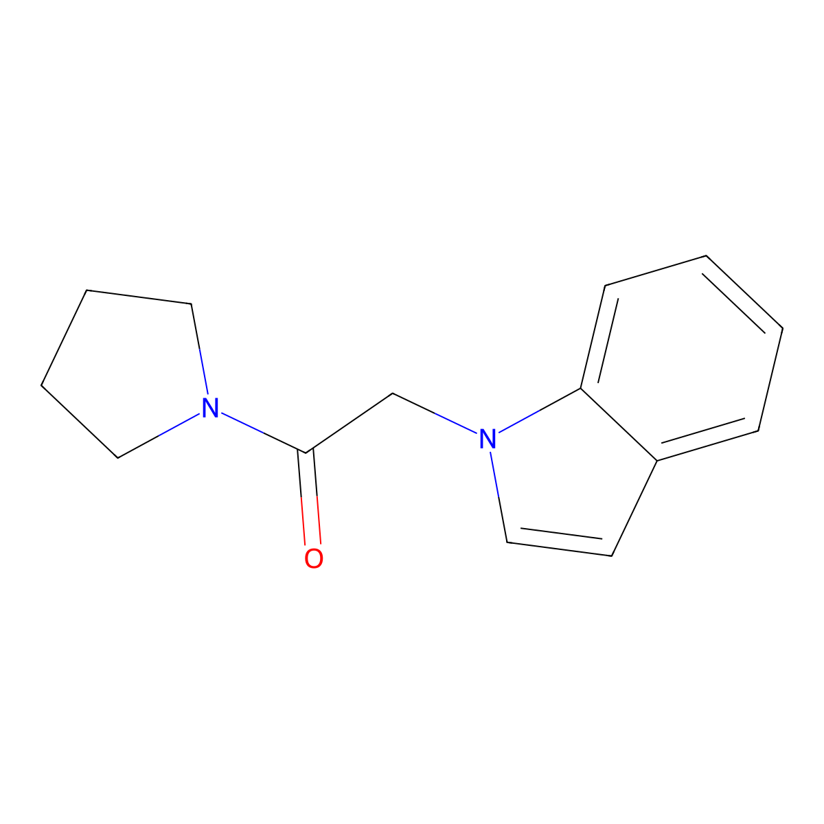 1-(2-oxo-2-pyrrolidin-1-ylethyl)-1H-indole molecular structure, CAS 676644-16-9