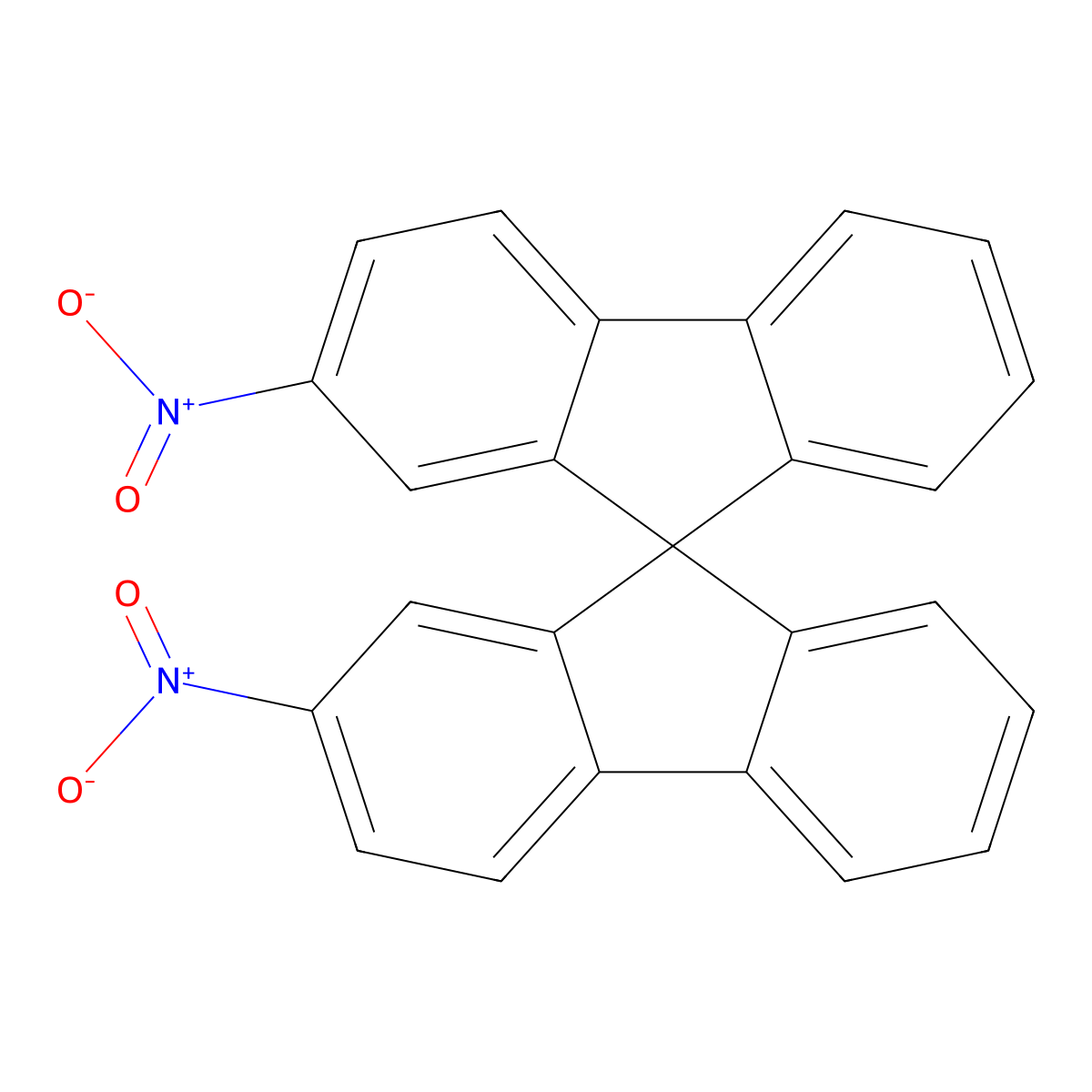 9,9'-Spirobi[9H-fluorene], 2,2'-dinitro- molecular structure, CAS 67665-46-7