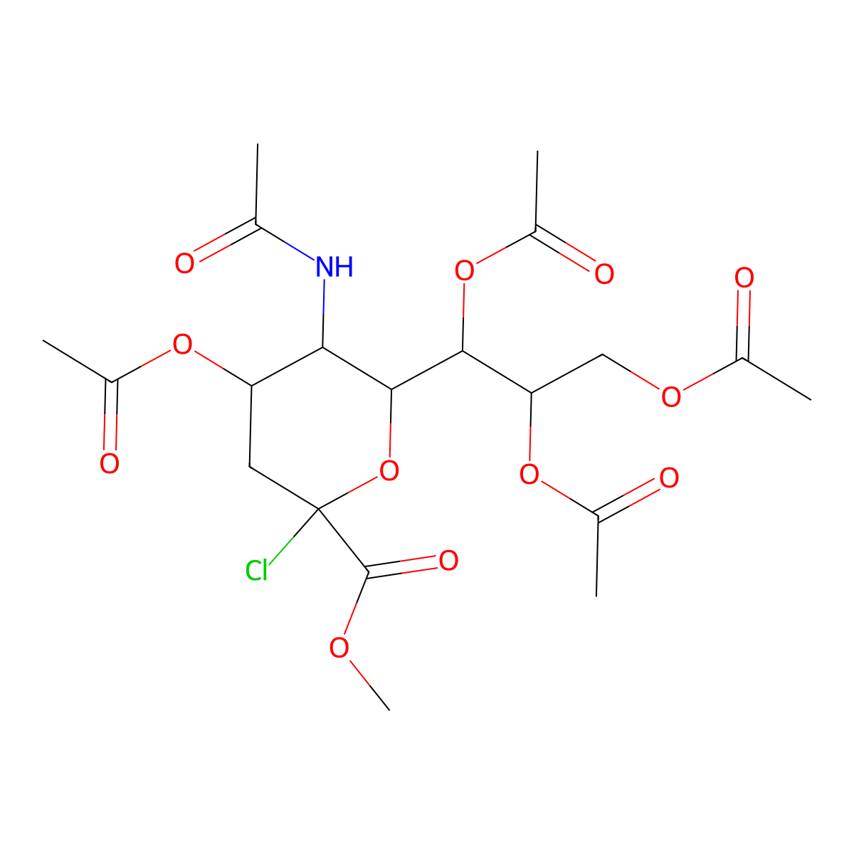 2-Chloro-4,7,8,9-tetra-O-acetyl-N-acetylneuraminic acid methyl ester molecular structure, CAS 67670-69-3