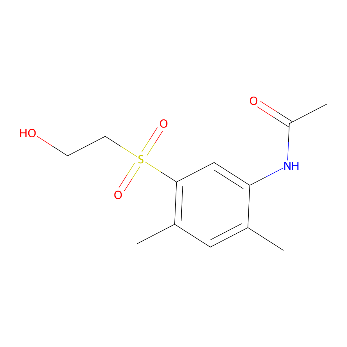 N-[5-[(2-Hydroxyethyl)sulfonyl]-2,4-dimethylphenyl]acetamide molecular structure, CAS 67674-30-0