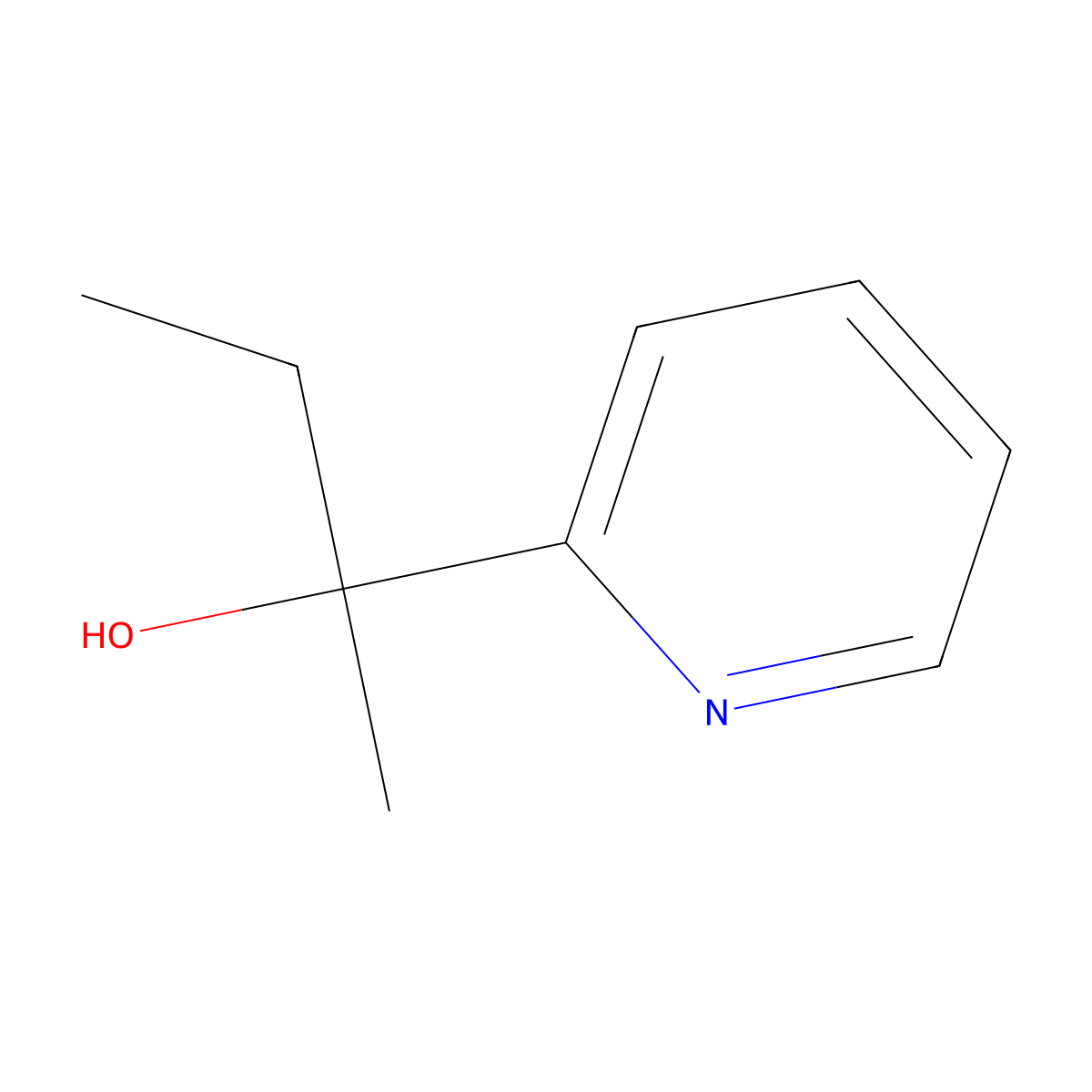 2-Pyridinemethanol, alpha-ethyl-alpha-methyl- molecular structure, CAS 67674-34-4