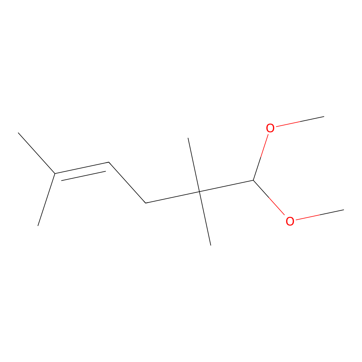 6,6-Dimethoxy-2,5,5-trimethylhex-2-ene molecular structure, CAS 67674-46-8