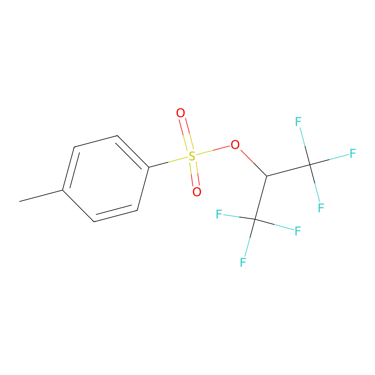 2-Propanol, 1,1,1,3,3,3-hexafluoro-, 2-(4-methylbenzenesulfonate) molecular structure, CAS 67674-48-0