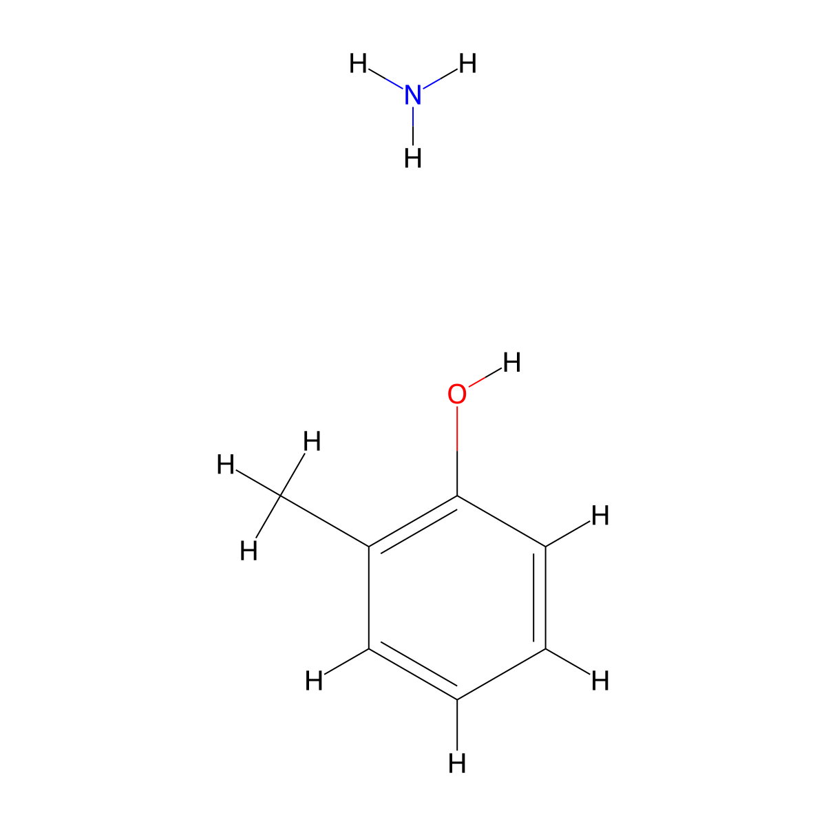 Phenol, 2-methyl-, ammonium salt (1:1) molecular structure, CAS 67674-51-5
