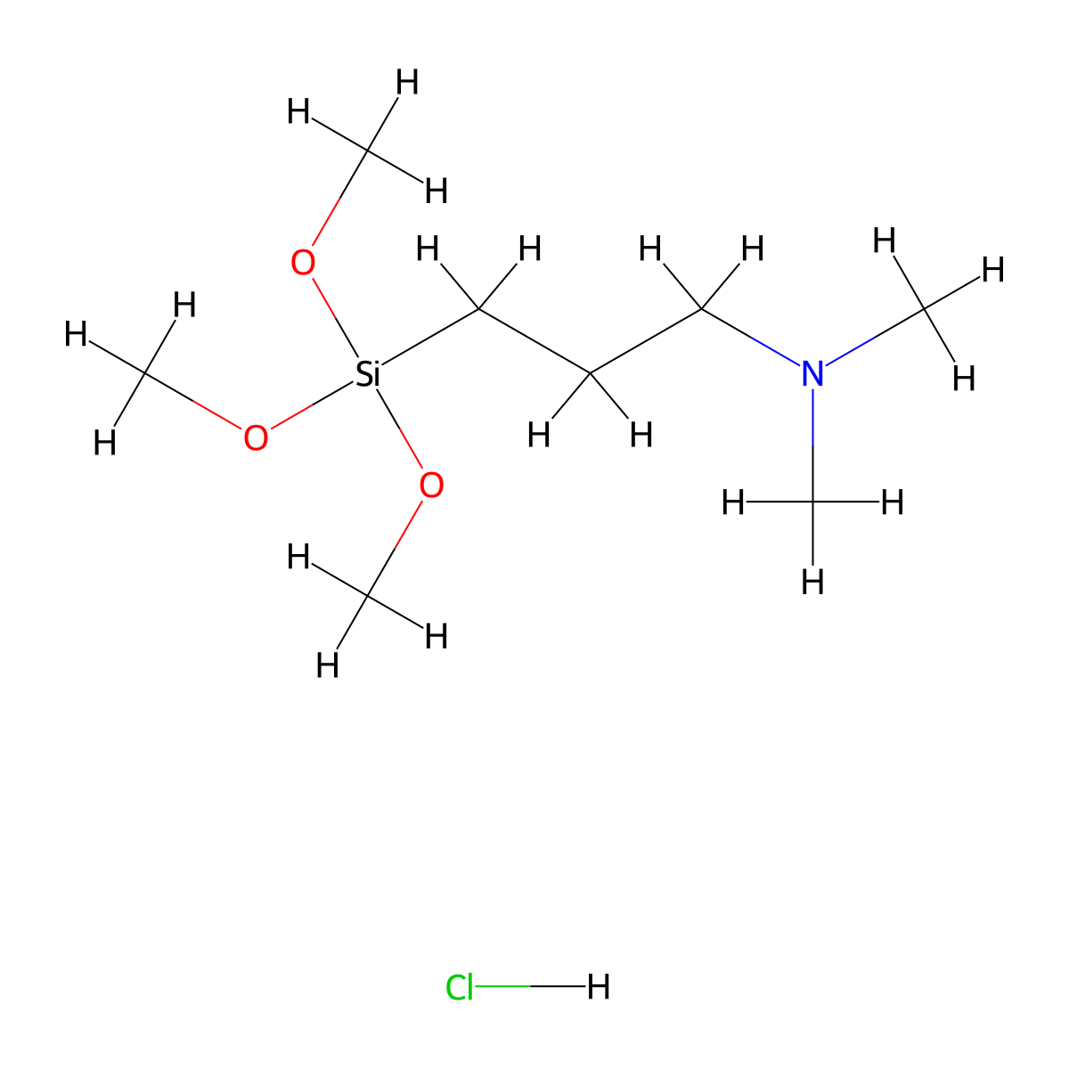 1-Propanamine, N,N-dimethyl-3-(trimethoxysilyl)-, hydrochloride (1:1) molecular structure, CAS 67674-56-0