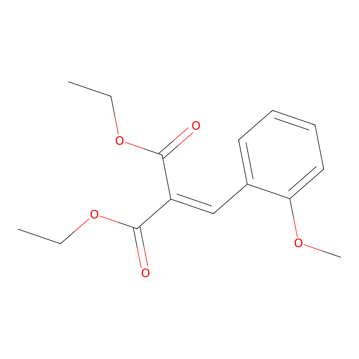 Diethyl 2-(2-methoxybenzylidene)malonate molecular structure, CAS 6768-22-5