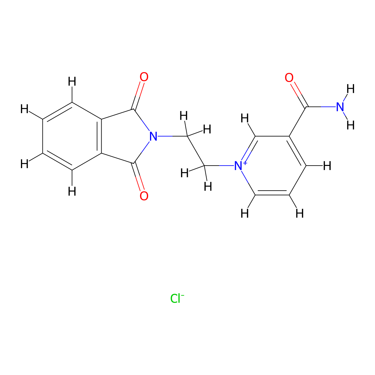 3-Carbamoyl-1-(2-(1,3-dioxoisoindolin-2-yl)ethyl)pyridin-1-ium chloride molecular structure, CAS 67680-76-6