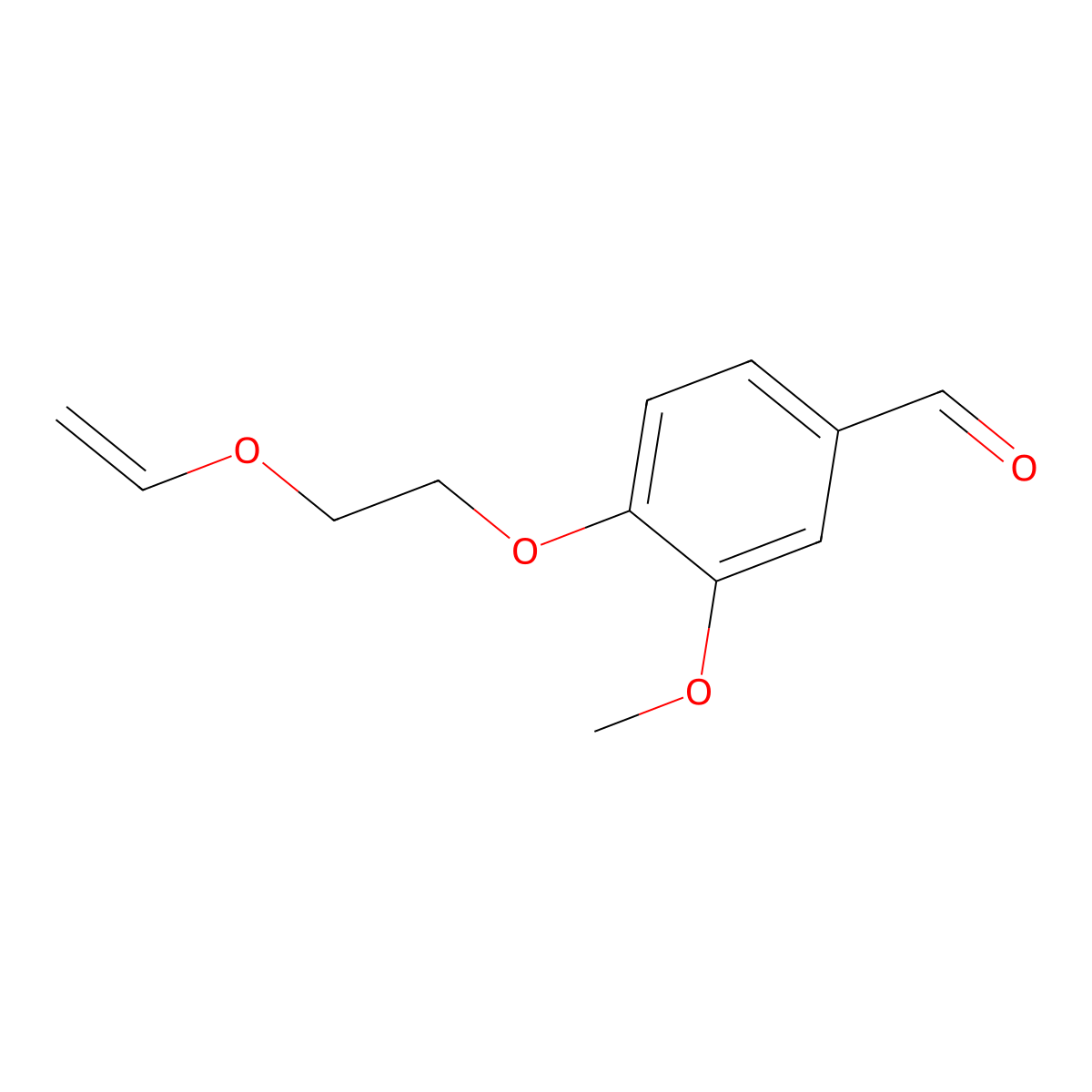 3-Methoxy-4-[2-(vinyloxy)ethoxy]benzaldehyde molecular structure, CAS 67685-04-5