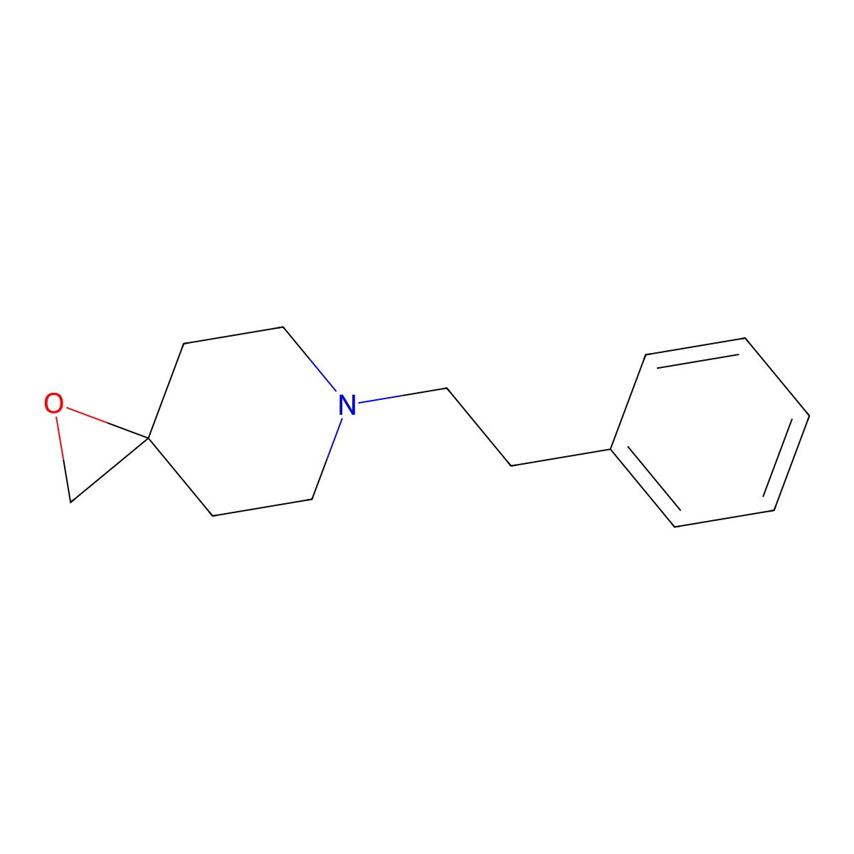 6-(2-Phenylethyl)-1-oxa-6-azaspiro[2.5]octane molecular structure, CAS 67685-98-7