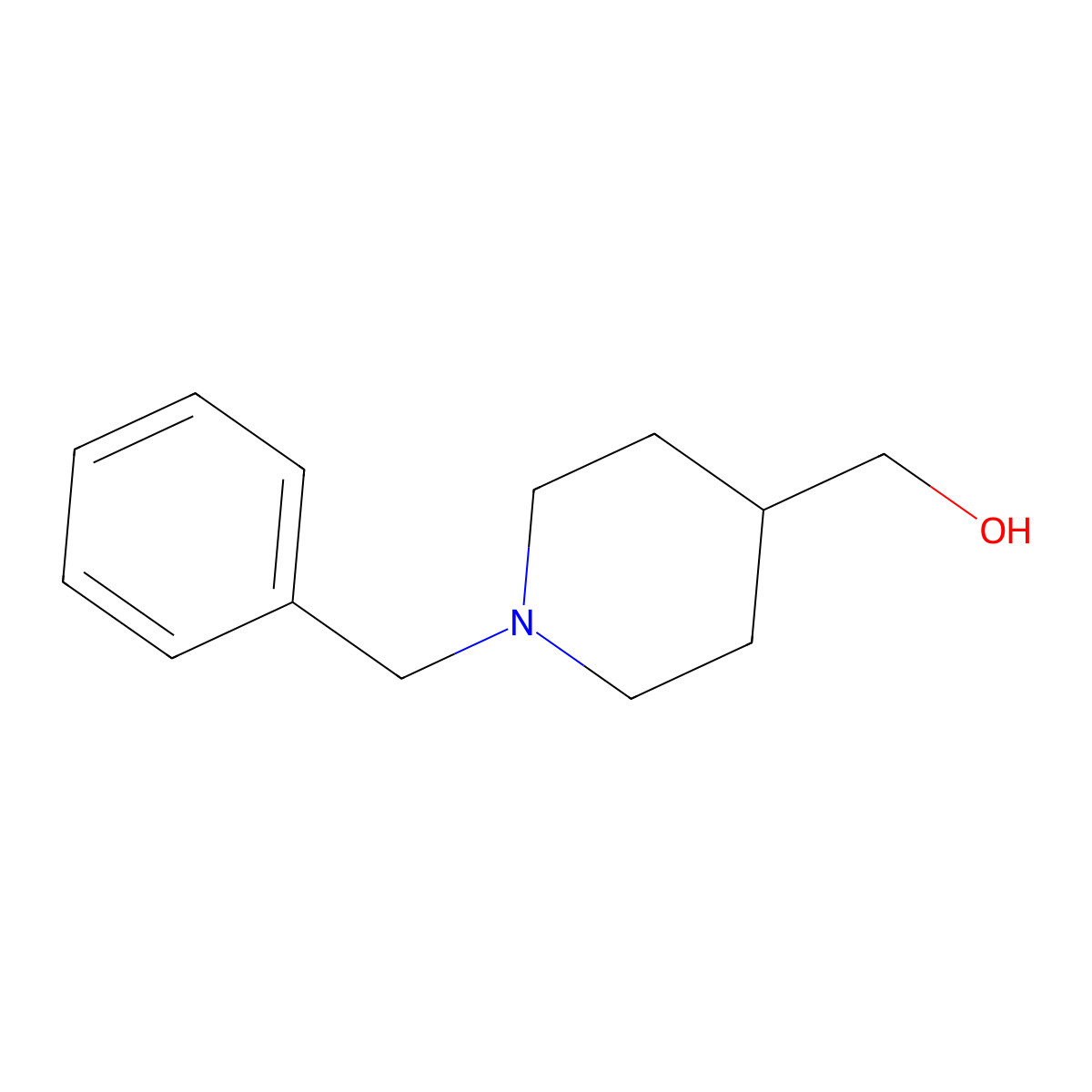 (1-Benzylpiperidin-4-yl)methanol molecular structure, CAS 67686-01-5