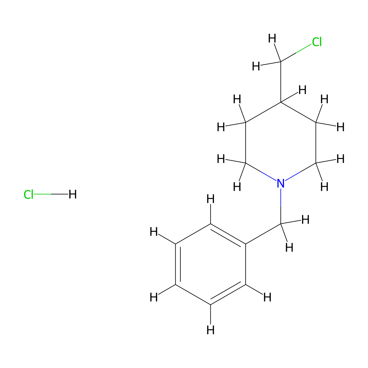 1-Benzyl-4-(chloromethyl)piperidine hydrochloride molecular structure, CAS 67686-03-7