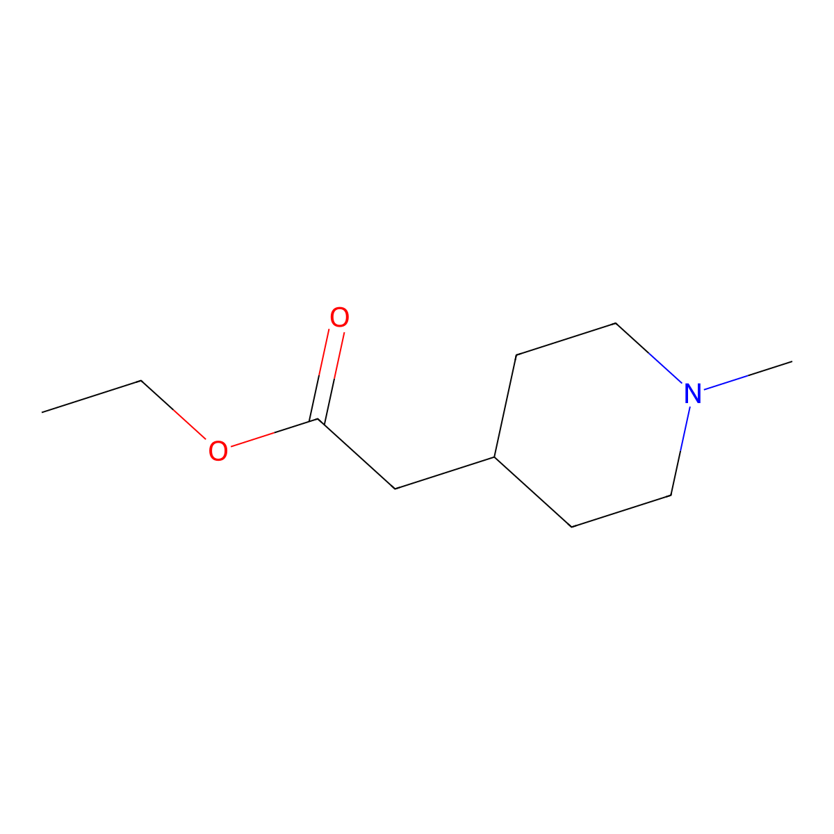 Ethyl 2-(1-methylpiperidin-4-yl)acetate molecular structure, CAS 67686-05-9