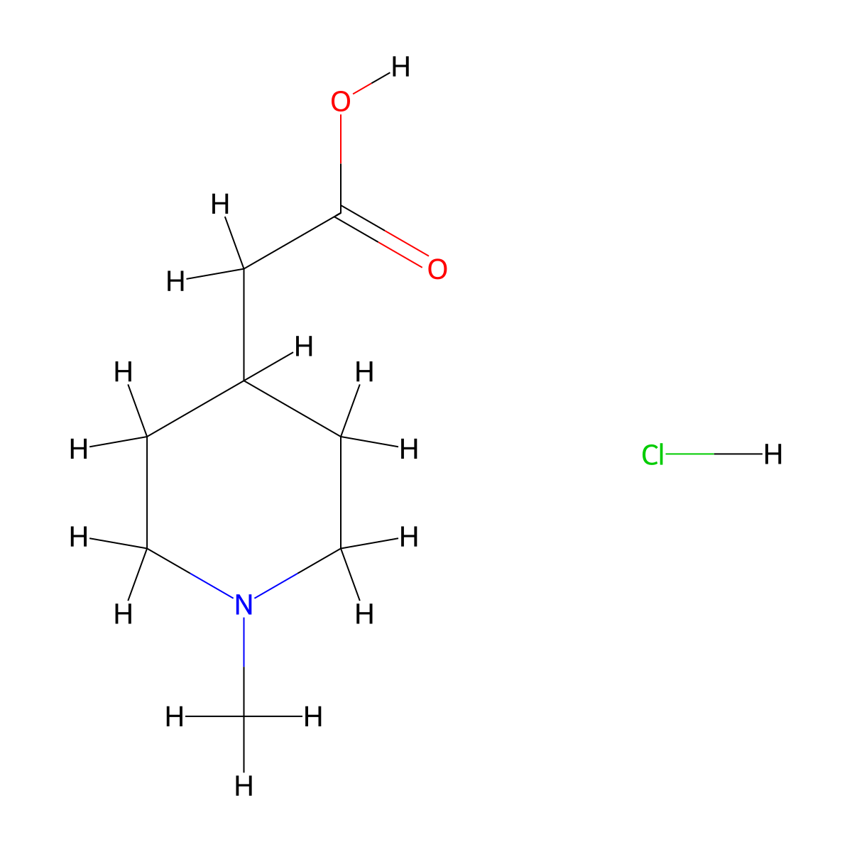 2-(1-Methylpiperidin-4-yl)acetic acid hydrochloride molecular structure, CAS 67686-06-0