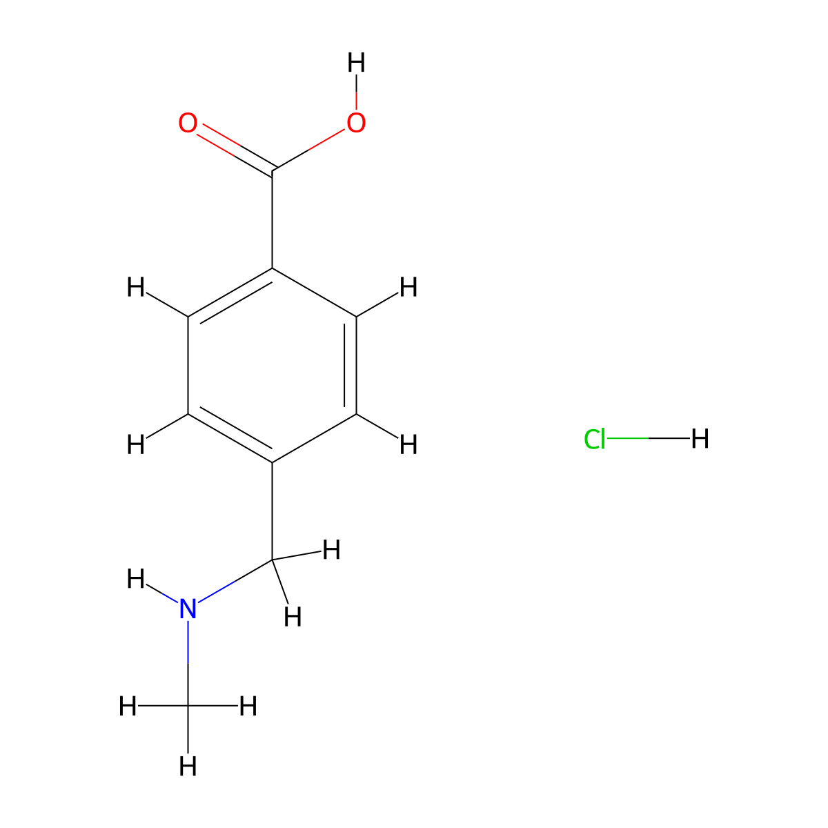 4-[(Methylamino)methyl]benzoic acid hydrochloride molecular structure, CAS 67688-73-7