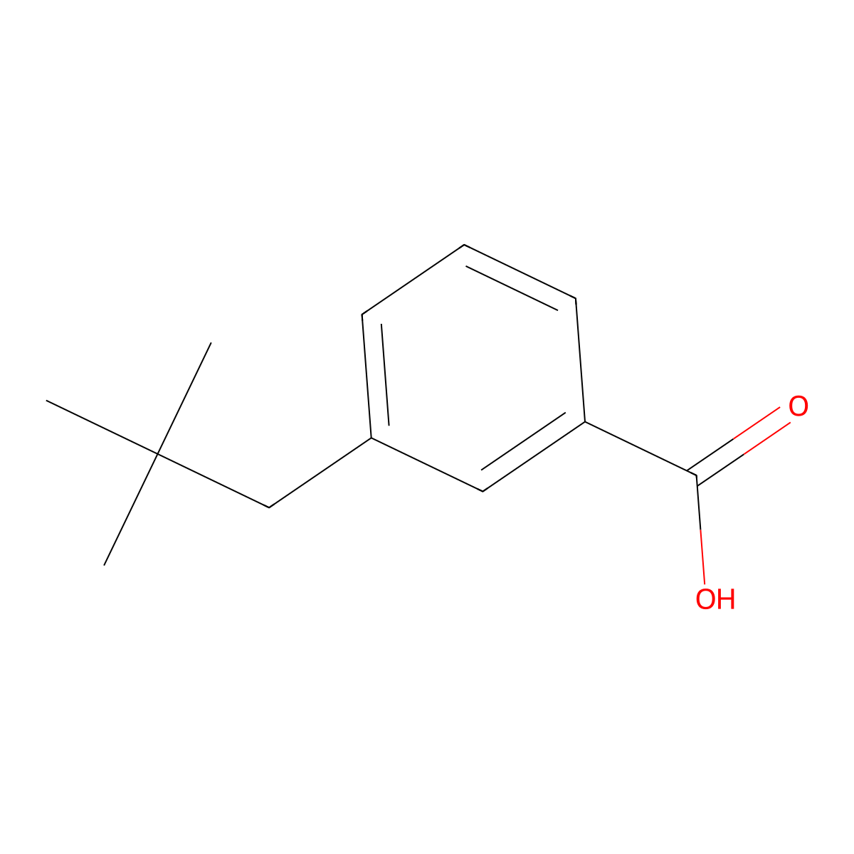 3-Neopentylbenzoic acid molecular structure, CAS 67688-80-6