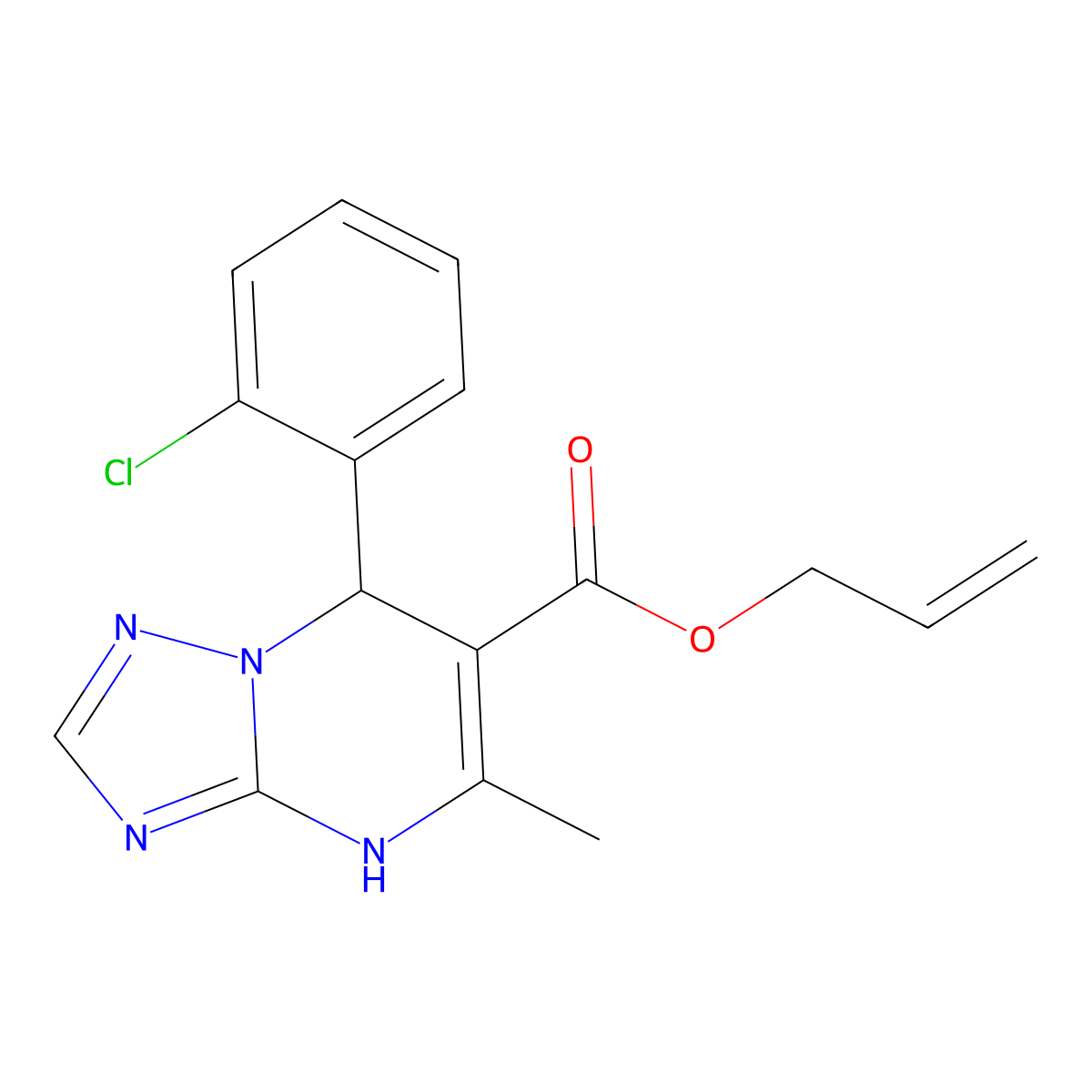 Prop-2-en-1-yl 7-(2-chlorophenyl)-5-methyl-4,7-dihydro[1,2,4]triazolo[1,5-a]pyrimidine-6-carboxylate molecular structure, CAS 6769-10-4