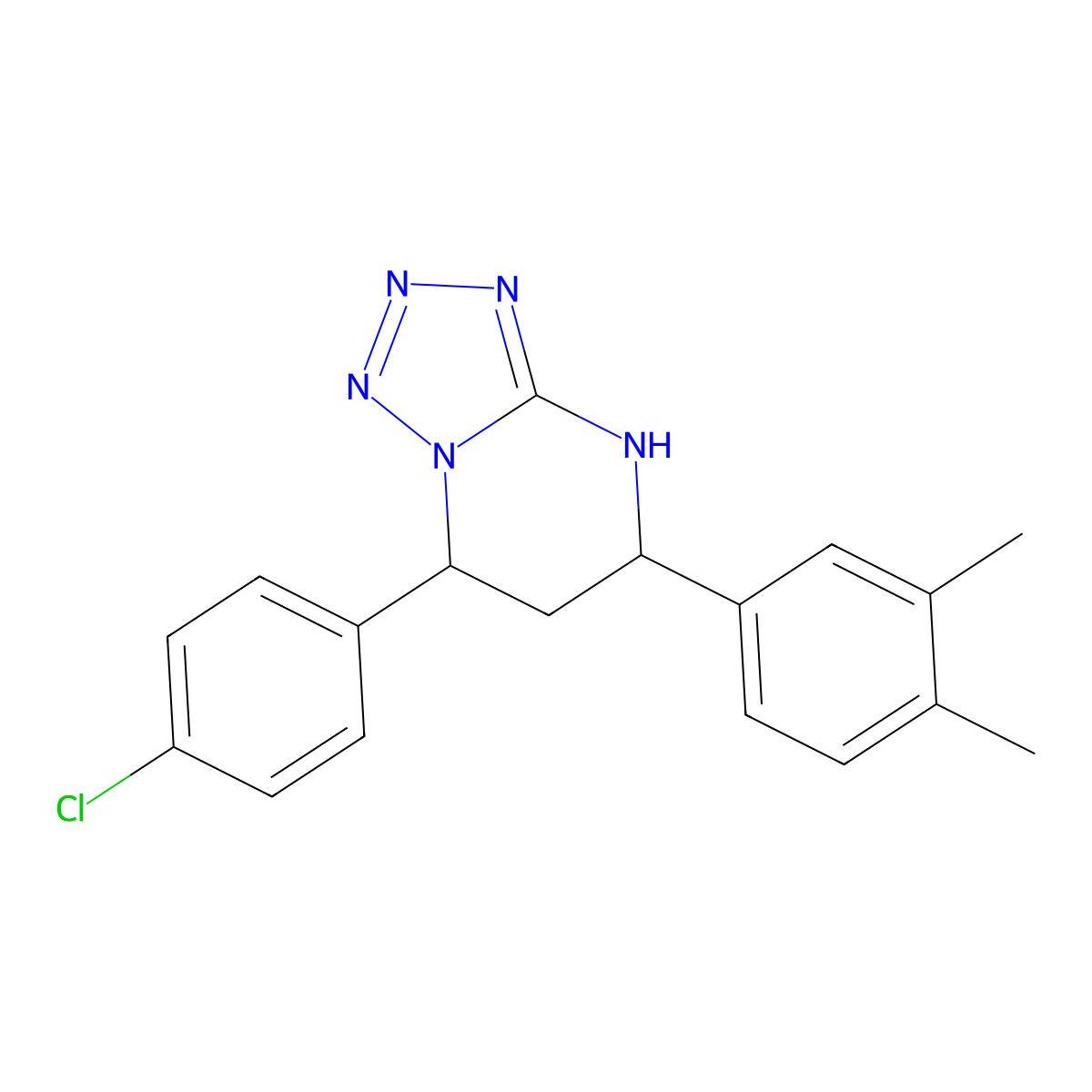 7-(4-Chlorophenyl)-5-(3,4-dimethylphenyl)-1,5,6,7-tetrahydrotetrazolo[1,5-a]pyrimidine molecular structure, CAS 6769-97-7