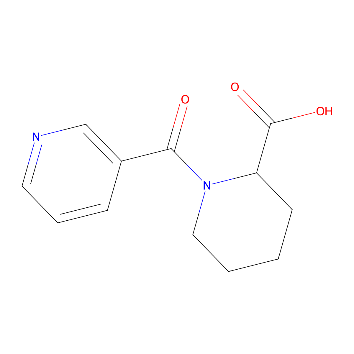1-(Pyridine-3-carbonyl)piperidine-2-carboxylic acid molecular structure, CAS 67691-59-2