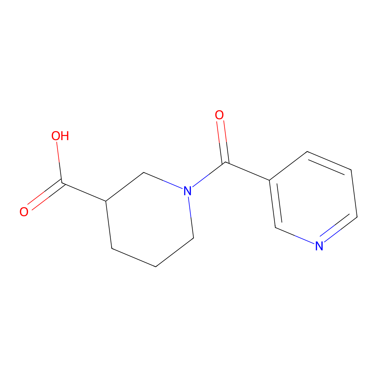 1-(3-Pyridinylcarbonyl)-3-piperidine-carboxylic acid molecular structure, CAS 67691-61-6