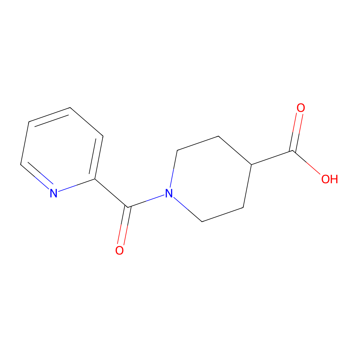 1-(Pyridine-2-carbonyl)piperidine-4-carboxylic acid molecular structure, CAS 67691-62-7