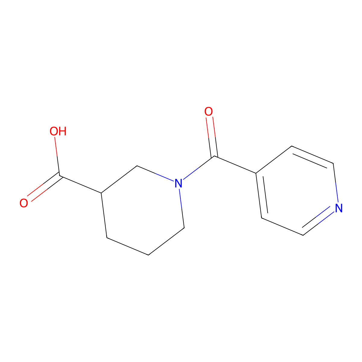 1-Isonicotinoyl-3-piperidinecarboxylic acid molecular structure, CAS 67691-63-8
