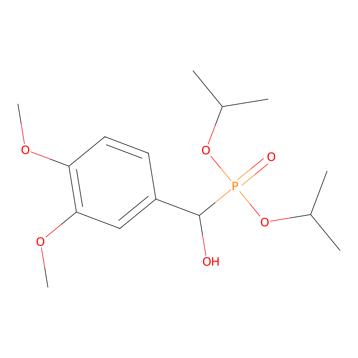 (3,4-Dimethoxyphenyl)-di(propan-2-yloxy)phosphorylmethanol molecular structure, CAS 67691-79-6
