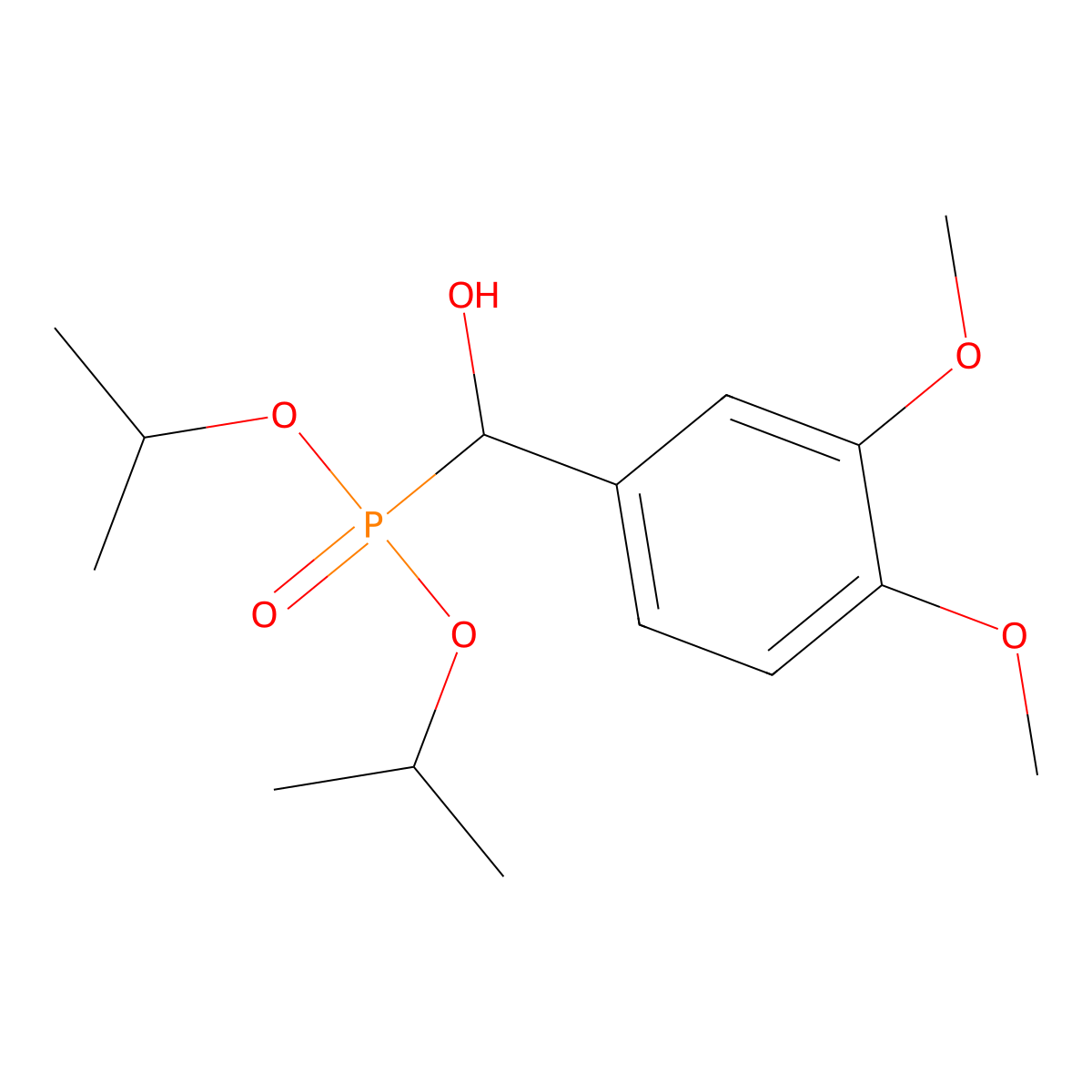 (3,4-Dimethoxyphenyl)-di(propan-2-yloxy)phosphorylmethanol molecular structure, CAS 67691-79-6