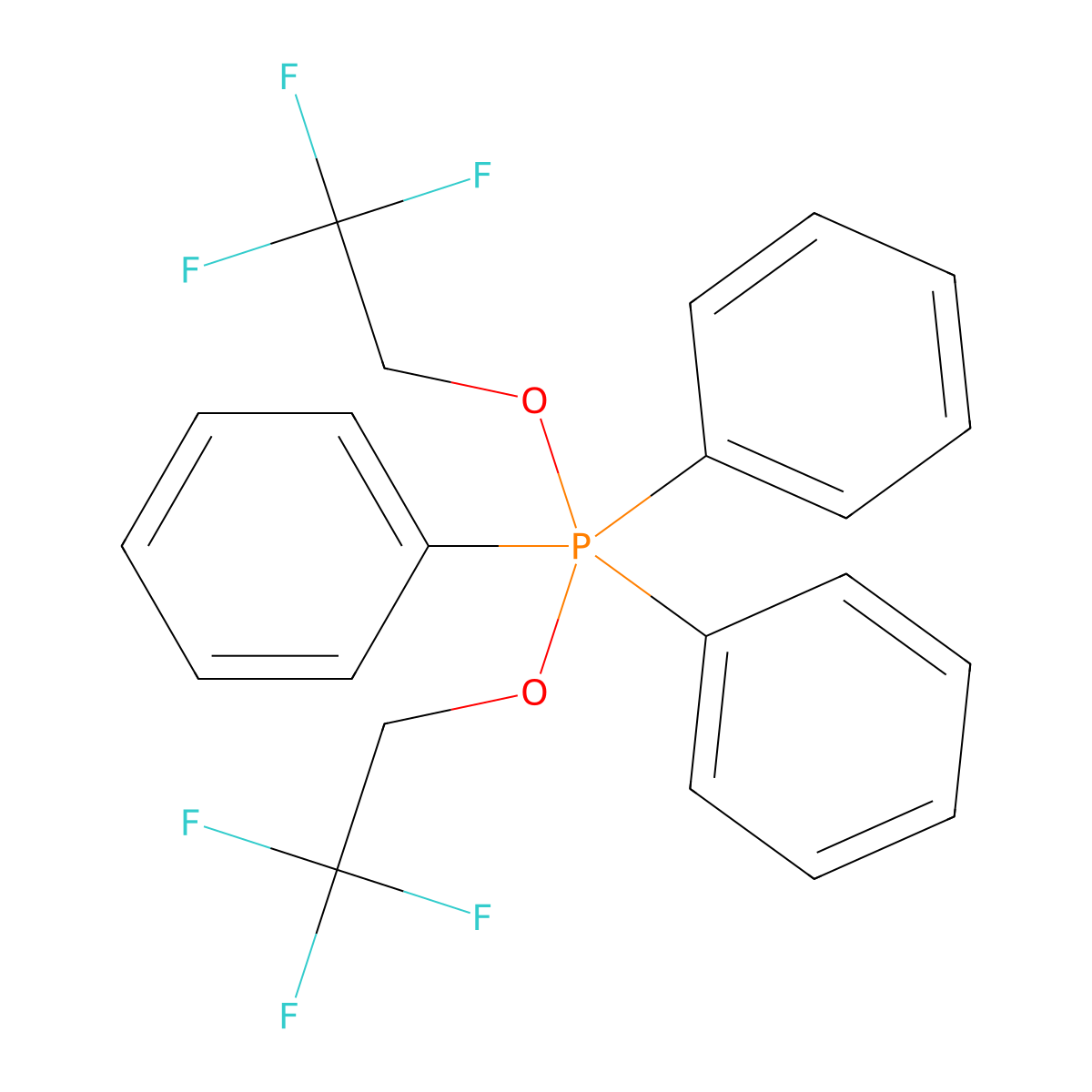 Triphenylbis(2,2,2-trifluoroethoxy)phosphorane molecular structure, CAS 67696-25-7